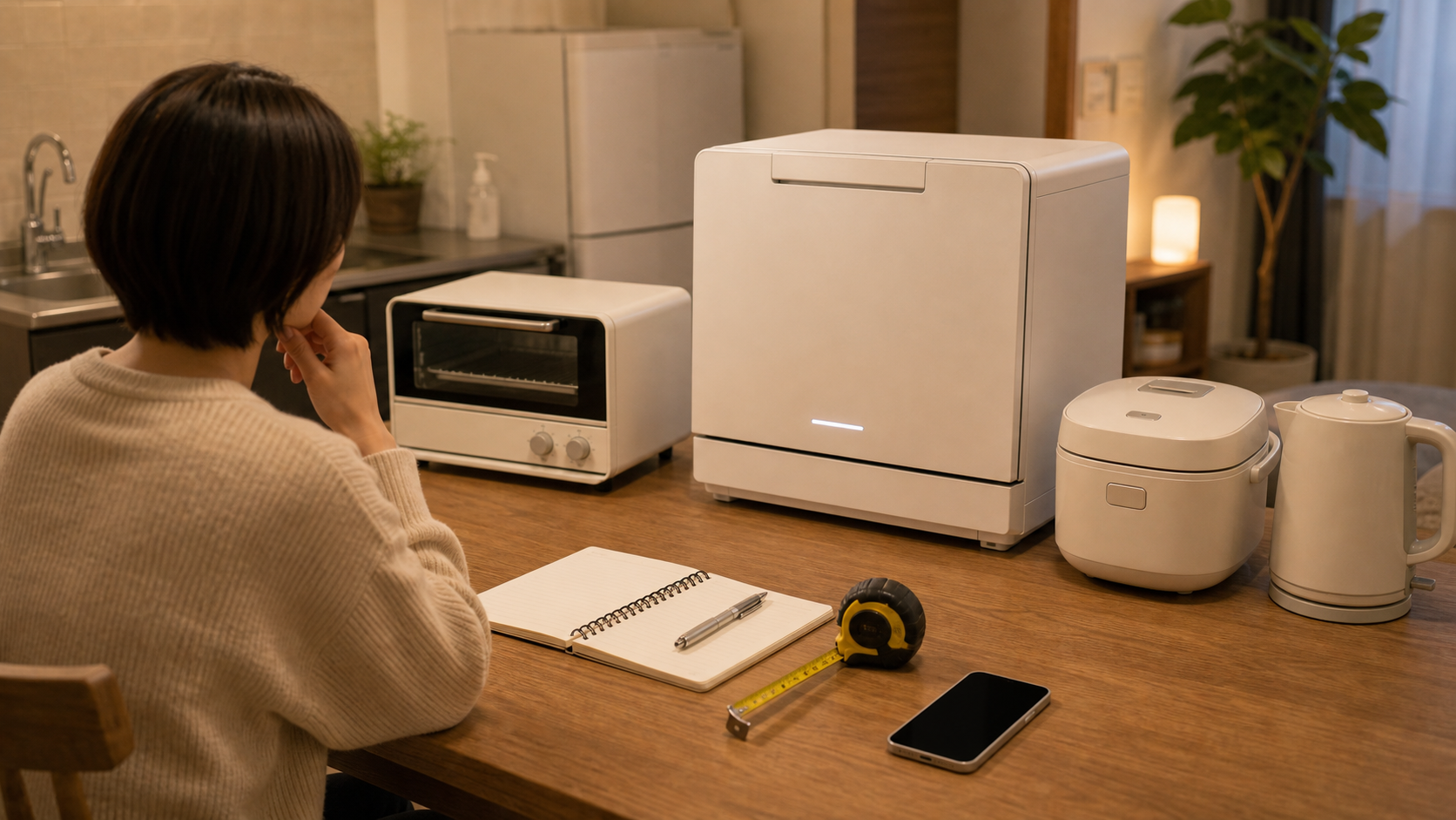 気になる家電を買う前に比較して考えているイメージ
