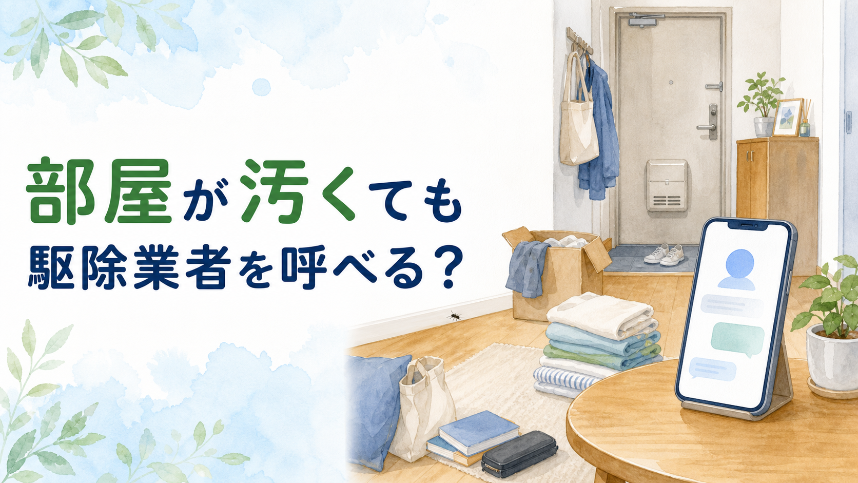 部屋が汚くゴキブリ駆除業者を呼ぶのをためらっている状態