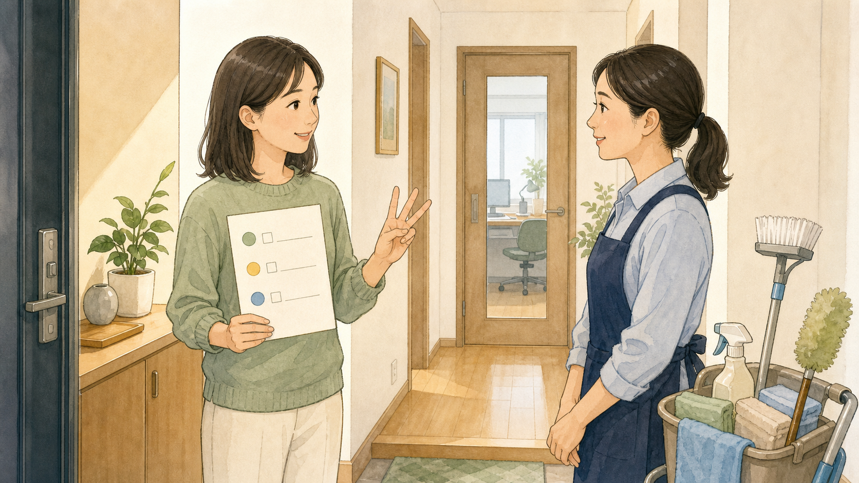 家事代行の開始時に掃除の優先順位を伝える人